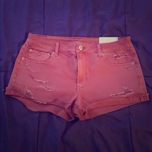 AE stretch tomgirl shortie red NWT Sz 12